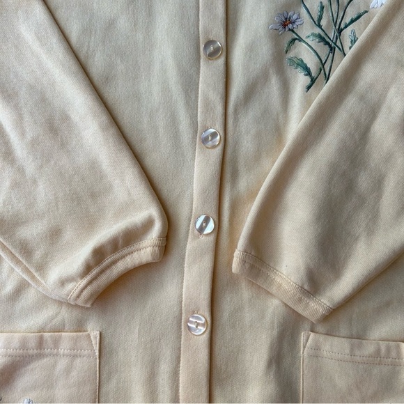 Vintage Y2K Thunderbird Floral Print Soft Fleece Lining  Long Length Cardigan - Picture 6 of 16